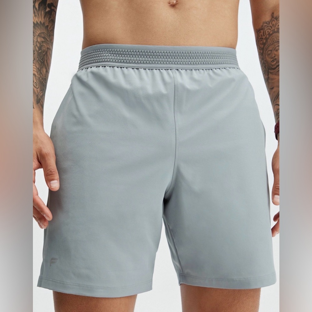 Fabletics the fundamental shorts Light Gray 15” waist lined 7”